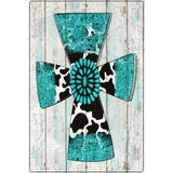 Turquoise Cross Novelty Metal Parking Sign 12" x 18" (LGP)