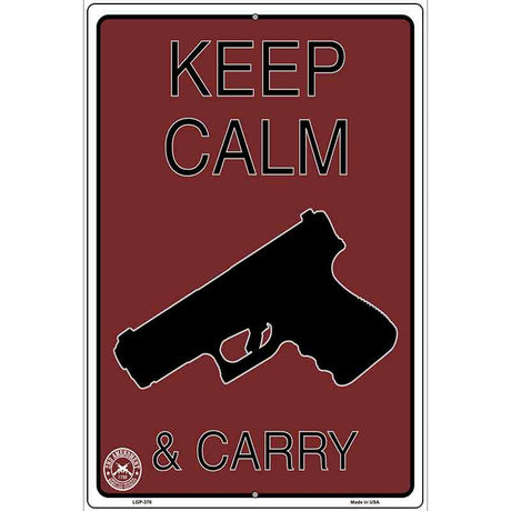 Keep Calm & Carry Metal Novelty Parking Sign 12" x 18" (LGP)