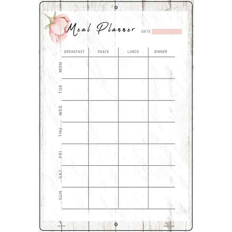 Meal Planner Novelty Metal Parking Sign 12" x 18" (LGP)