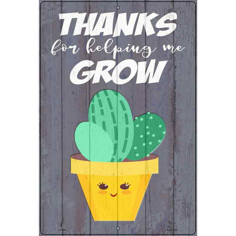 Helping Grow Cactus Trio Novelty Metal Parking Sign 12" x 18" (LGP)