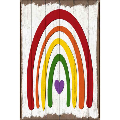 Rainbow With Heart Novelty Metal Parking Sign 12" x 18" (LGP)