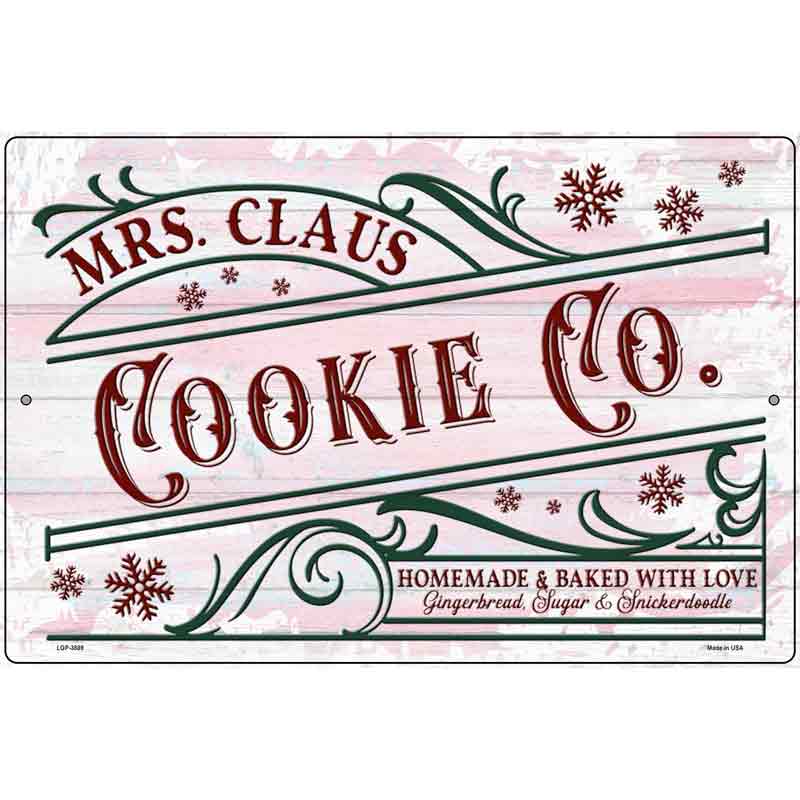 Mrs. Claus Cookie Co Novelty Metal Parking Sign 12" x 18" (LGP)