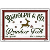 Rudolph and Co Reindeer Feed Novelty Metal Parking Sign 12" x 18" (LGP)