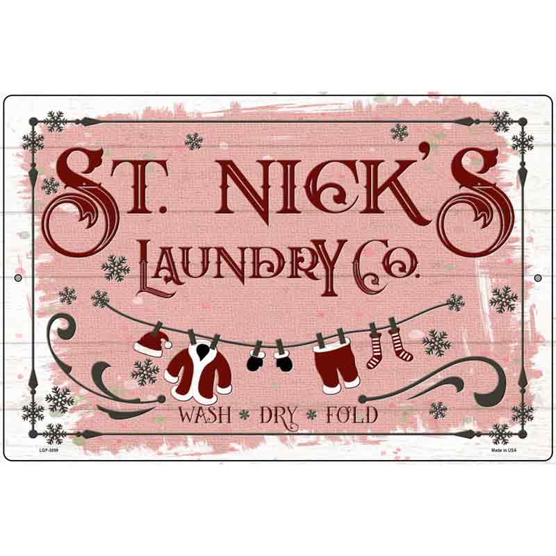 St Nicks Laundry Co Novelty Metal Parking Sign 12" x 18" (LGP)