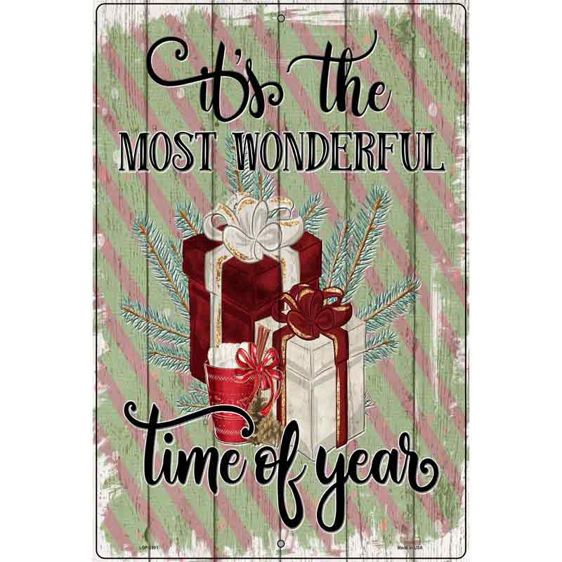 Most Wonderful Time Gifts Novelty Metal Parking Sign 12" x 18" (LGP)