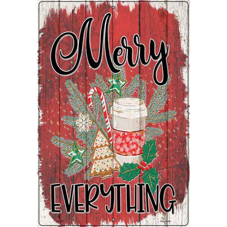 Merry Everything Red Novelty Metal Parking Sign 12" x 18" (LGP)