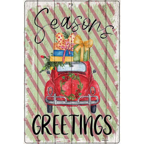 Seasons Greetings Car Novelty Metal Parking Sign 12" x 18" (LGP)