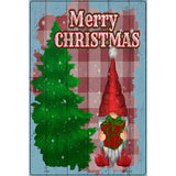 Merry Christmas Red Gnome Novelty Metal Parking Sign 12" x 18" (LGP)