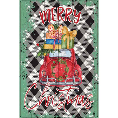 Merry Christmas Car Novelty Metal Parking Sign 12" x 18" (LGP)