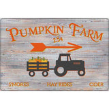 Pumpkin Farm Tractor Novelty Metal Parking Sign 12" x 18" (LGP)