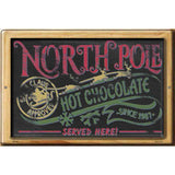 North Pole Hot Chocolate Novelty Metal Parking Sign 12" x 18" (LGP)