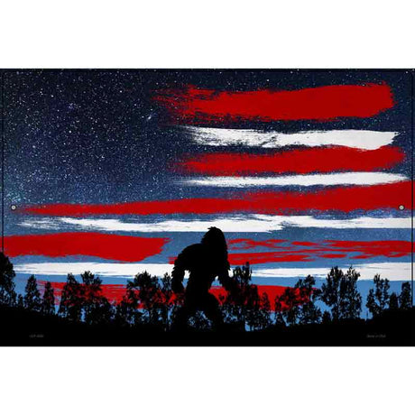 Bigfoot American Flag Novelty Metal Parking Sign 12" x 18" (LGP)