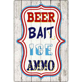 Beer Bait Ice Ammo Novelty Metal Parking Sign 12" x 18" (LGP)