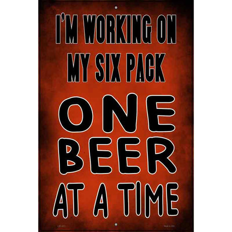 Working on my Six Pack Novelty Metal Parking Sign 12" x 18" (LGP)