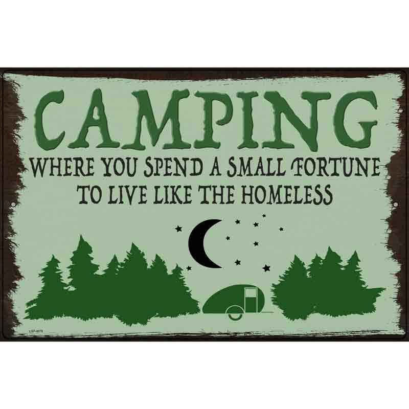 Camping Forest Novelty Metal Parking Sign 12" x 18" (LGP)