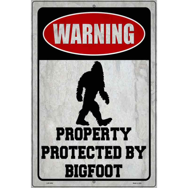 Property Protected by Bigfoot Novelty Metal Parking Sign 12" x 18" (LGP)