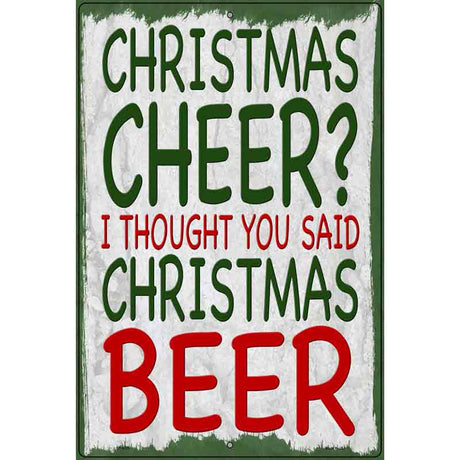 Christmas Beer Novelty Metal Parking Sign 12" x 18" (LGP)