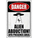 Alien Abduction Person Novelty Metal Parking Sign 12" x 18" (LGP)