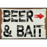 Beer and Bait Right Novelty Metal Parking Sign 12" x 18" (LGP)