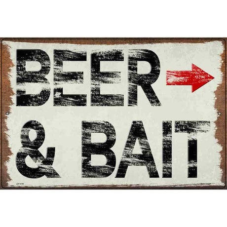 Beer and Bait Right Novelty Metal Parking Sign 12" x 18" (LGP)