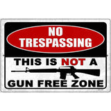 No Trespassing Gun Zone Novelty Metal Parking Sign 12" x 18" (LGP)