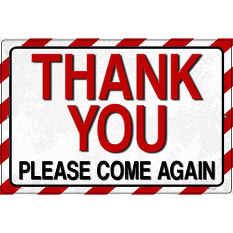 Thank You Striped Novelty Metal Parking Sign 12" x 18" (LGP)