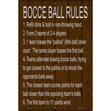 Bocce Ball 6 Rules Novelty Metal Parking Sign 12" x 18" (LGP)