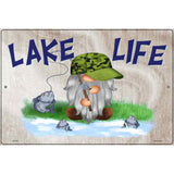 Lake Life Camo Gnome Novelty Metal Parking Sign 12" x 18" (LGP)