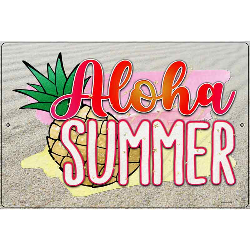 Aloha Summer Novelty Metal Parking Sign 12" x 18" (LGP)