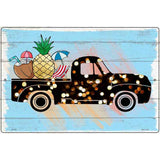 Truck With Coconut And Pineapple Novelty Metal Parking Sign 12" x 18" (LGP)