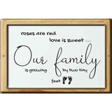 Family Is Growing By Two Tiny Feet Novelty Metal Parking Sign 12" x 18" (LGP)