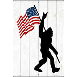 Squatch American Flag Novelty Metal Parking Sign 12" x 18" (LGP)