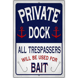 Private Dock Novelty Metal Parking Sign 12" x 18" (LGP)