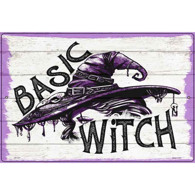 Basic Witch Purple Novelty Metal Parking Sign 12" x 18" (LGP)