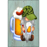 Gnome Beer and Hotdogs Novelty Metal Parking Sign 12" x 18" (LGP)