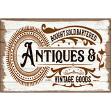 Antiques and Vintage Goods Novelty Metal Parking Sign 12" x 18" (LGP)