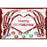 Merry Christmas Skeleton Hands Novelty Metal Parking Sign 12" x 18" (LGP)