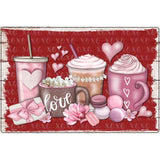 Love Coffee Hearts Novelty Metal Parking Sign 12" x 18" (LGP)