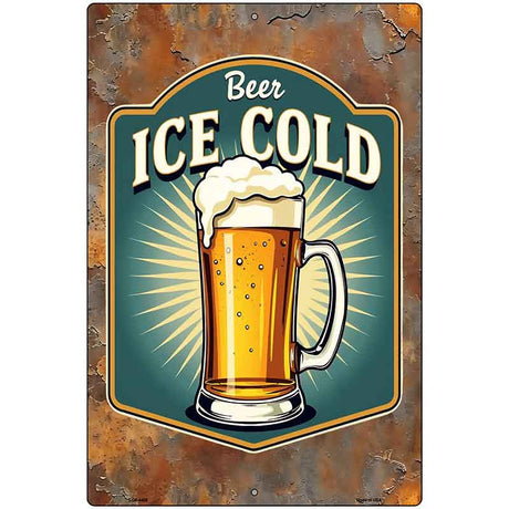 Beer Ice Cold Metal Novelty Parking Sign P-4456