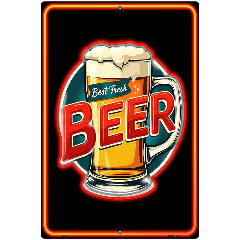 Best Fresh Beer Metal Novelty Parking Sign P-4457