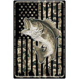 Camo Bass Flag Metal Novelty Parking Sign P-4462