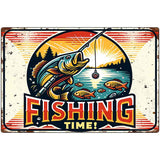 Fishing Time Metal Novelty Parking Sign P-4466