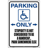 Handicapped Parking Metal Novelty Parking Sign 12" x 18" (LGP)