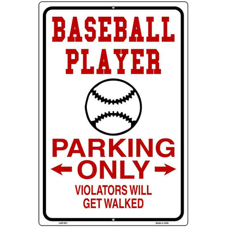 Baseball Parking Only Metal Novelty Parking Sign 12" x 18" (LGP)