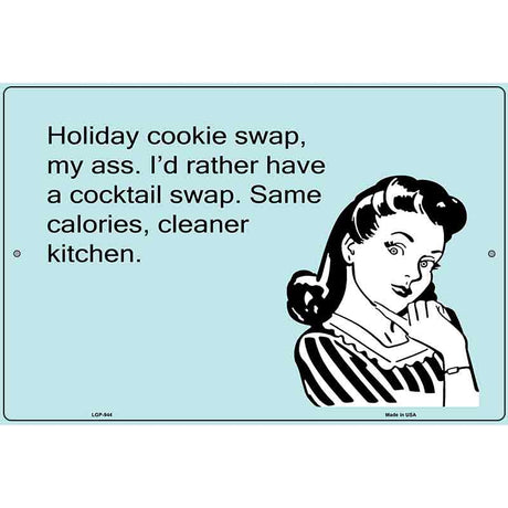 Holiday Cookie Swap E-Cards Metal Novelty Parking Sign 12" x 18" (LGP)