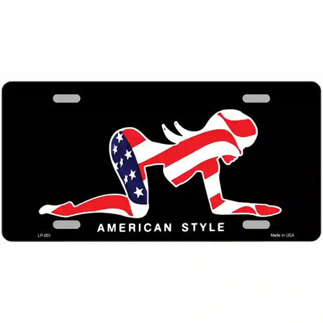 American Style Sexy Flag Pose Metal License Plate 24" x 12" (LLP)