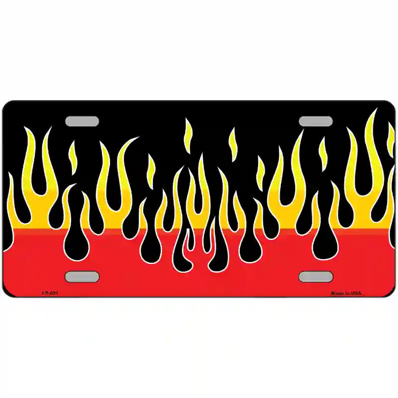 Flames Novelty Metal License Plate 24" x 12" (LLP)