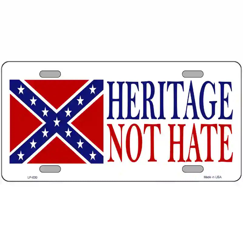 Heritage Not Hate Novelty Metal License Plate 24" x 12" (LLP)