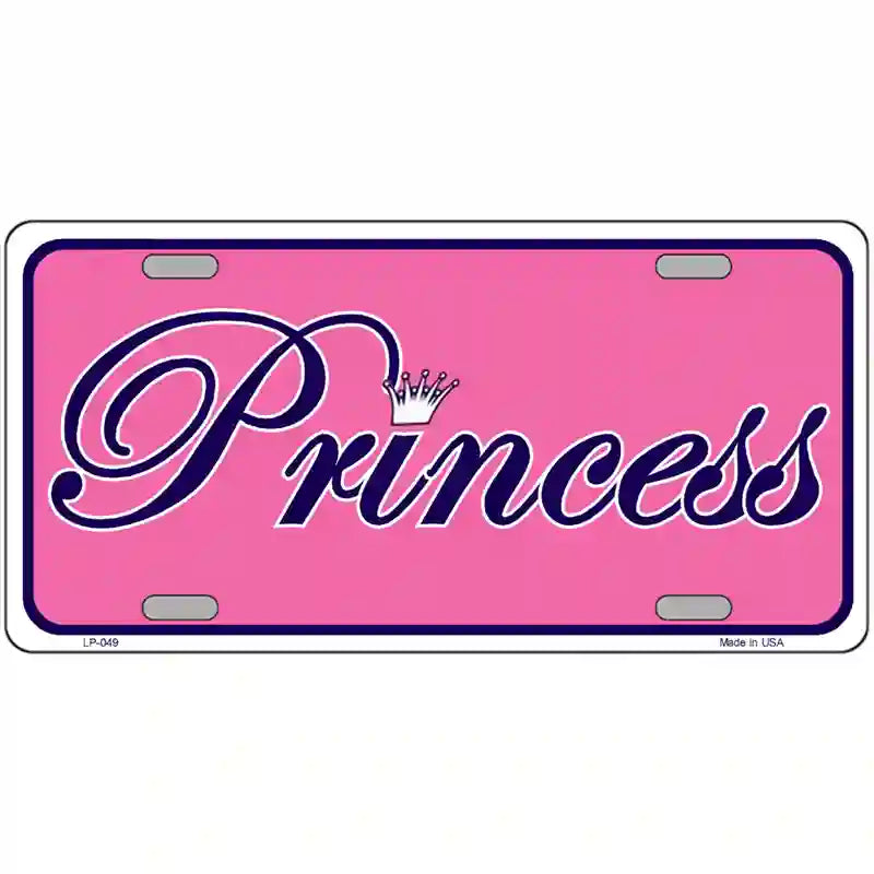 Pink Princess Tiara Novelty Metal License Plate 24" x 12" (LLP)