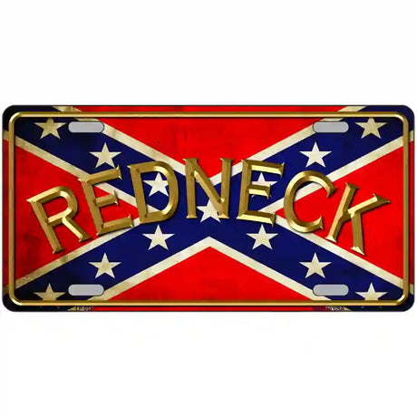 Redneck Confederate Flag Novelty Metal License Plate 24" x 12" (LLP)